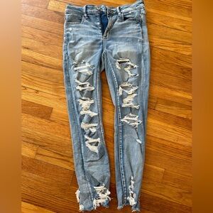American eagle skinny blue jeans
